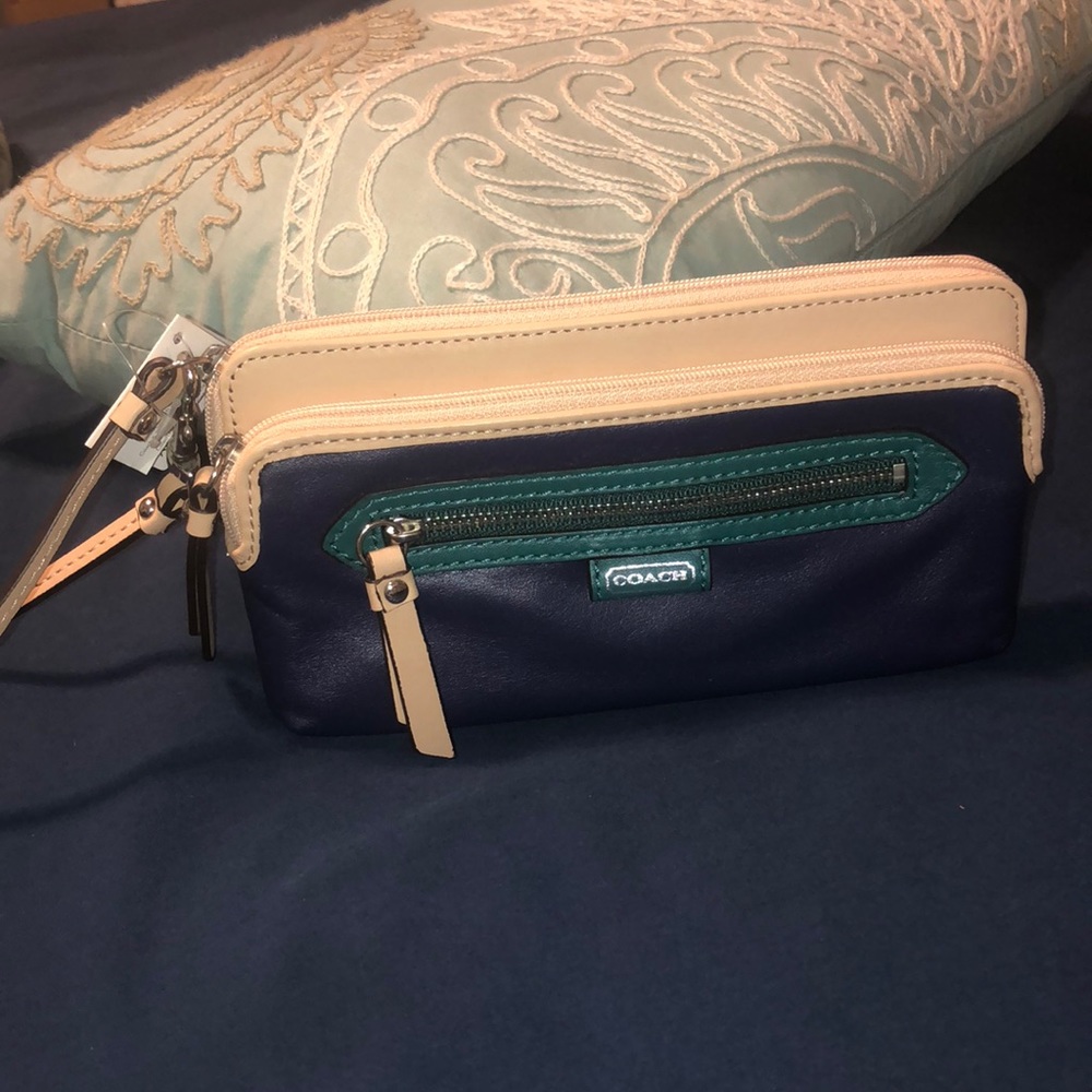 Two-Tone Coach Wristlet